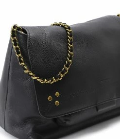 JEROME DREYFUSS Sac Lulu M Cuir Grainé Noir Brass -jerome dreyfuss shop unnamed file 1532