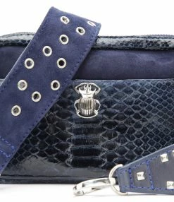 Alternative view of CLARIS VIROT Sac Lily Python Navy
