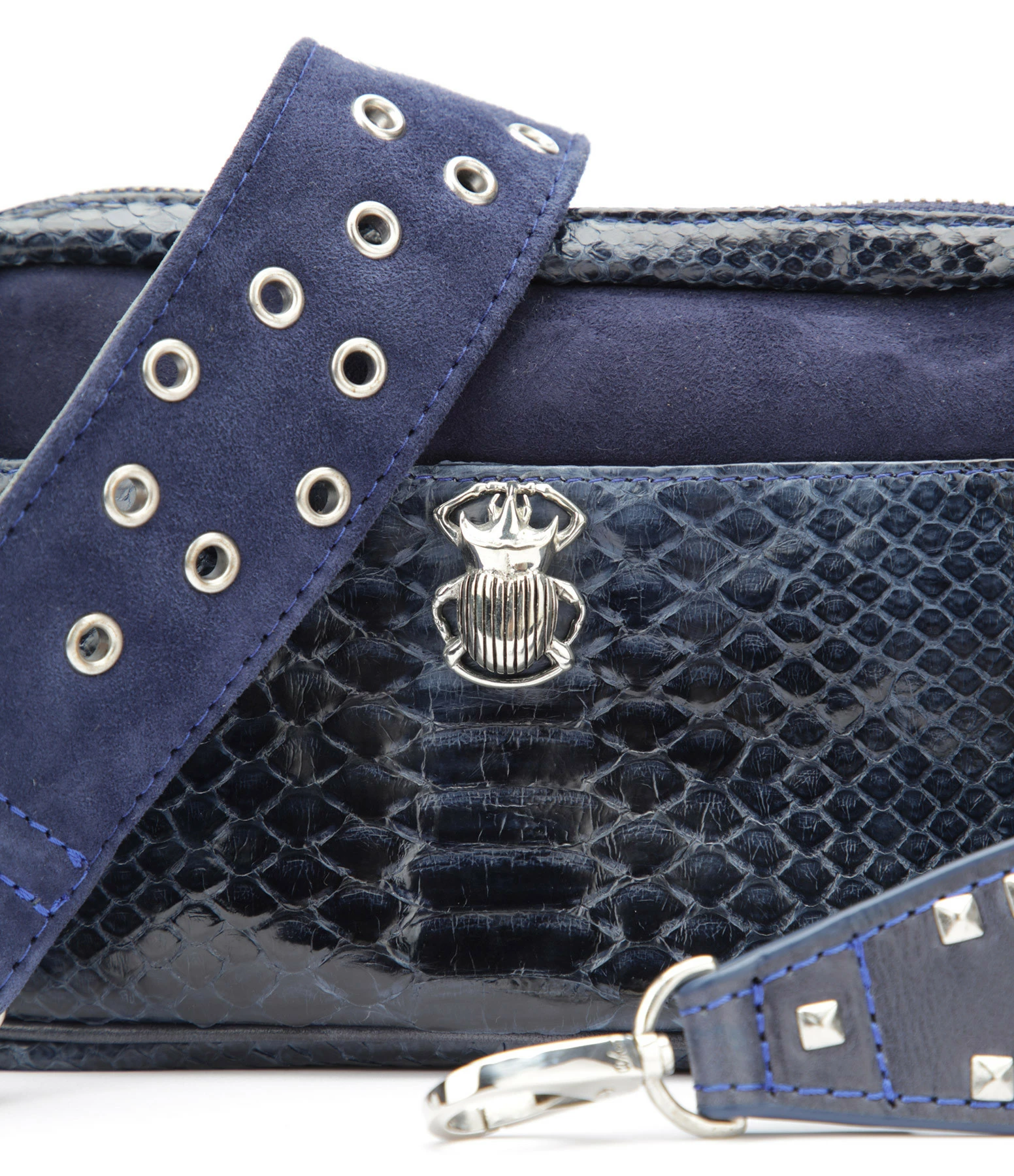 CLARIS VIROT Sac Lily Python Navy 4 CLARIS VIROT Sac Lily Python Navy – Image 2