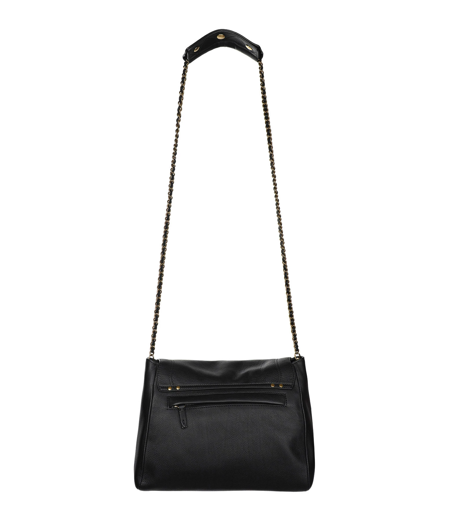 JEROME DREYFUSS Sac Lulu L Cuir Grainé Noir Brass 5 JEROME DREYFUSS Sac Lulu L Cuir Grainé Noir Brass – Image 3