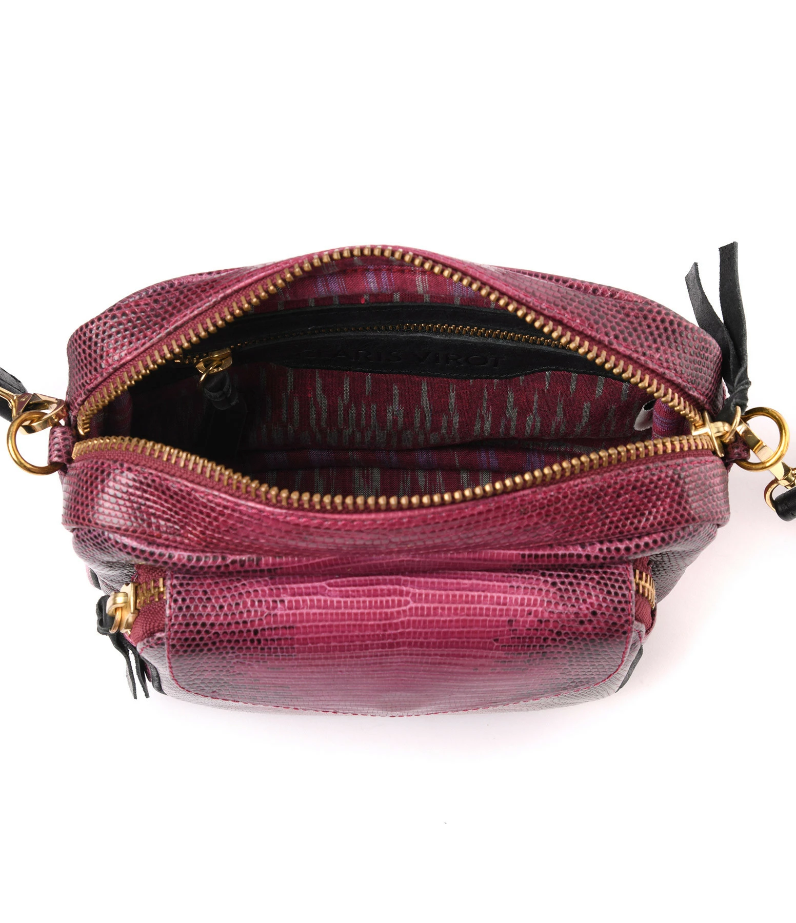 CLARIS VIROT Sac Charly Lézard Endek Violet 5 CLARIS VIROT Sac Charly Lézard Endek Violet – Image 3