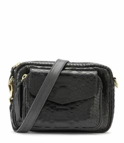 CLARIS VIROT Sac Baby Charly Python Noir