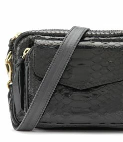 Alternative view of CLARIS VIROT Sac Baby Charly Python Noir