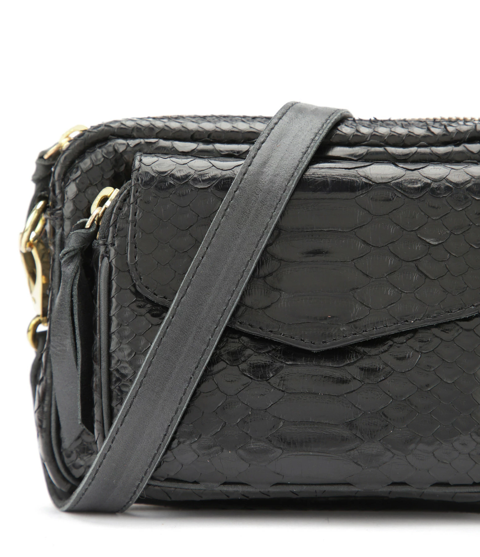 CLARIS VIROT Sac Baby Charly Python Noir 4 CLARIS VIROT Sac Baby Charly Python Noir – Image 2