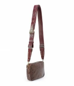 Alternative view of CLARIS VIROT Sac Charly Python Chocolat Endek Bordeaux