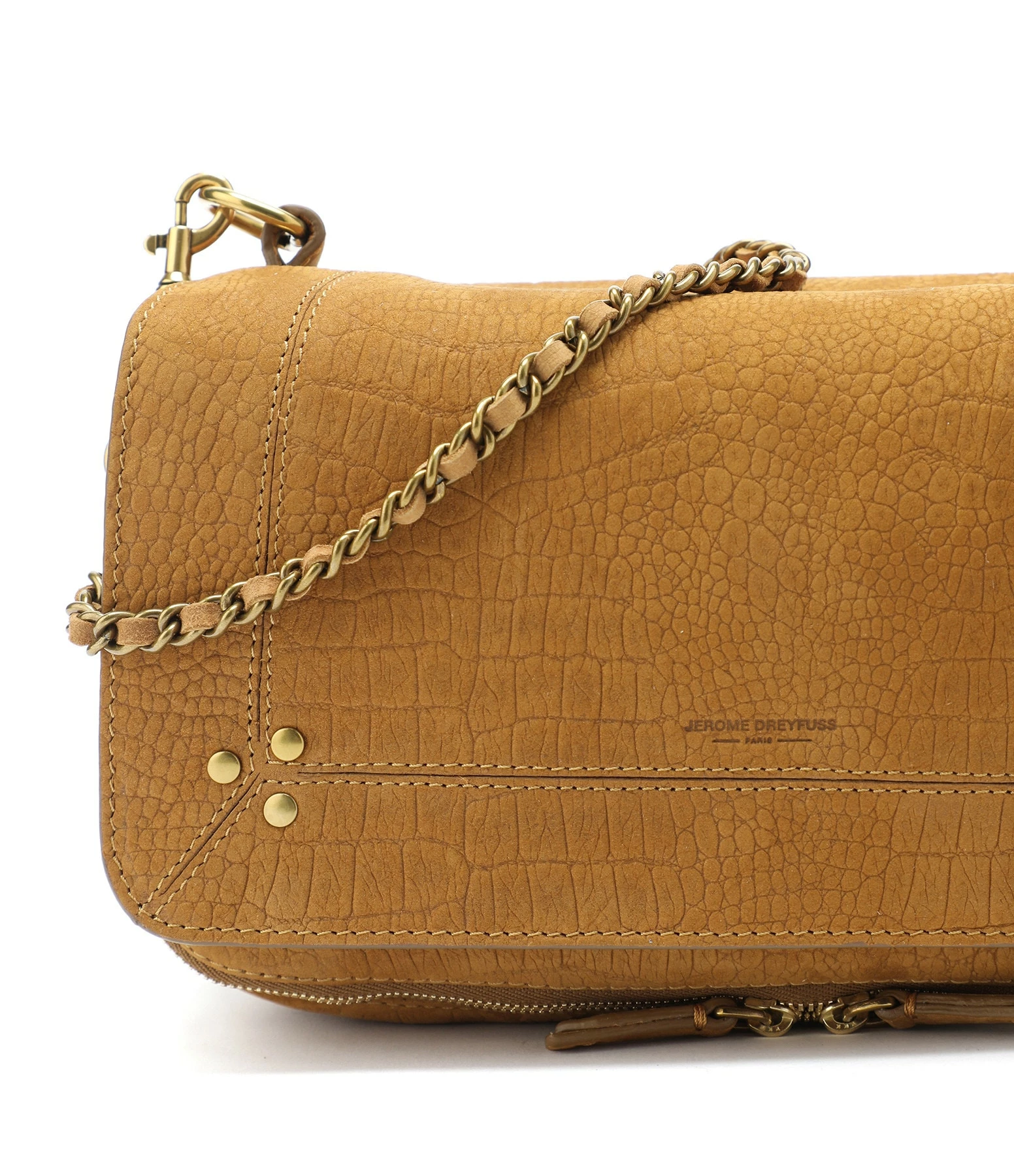 JEROME DREYFUSS Sac Bobi Cuir Suédé Croco Lion 4 JEROME DREYFUSS Sac Bobi Cuir Suédé Croco Lion – Image 2