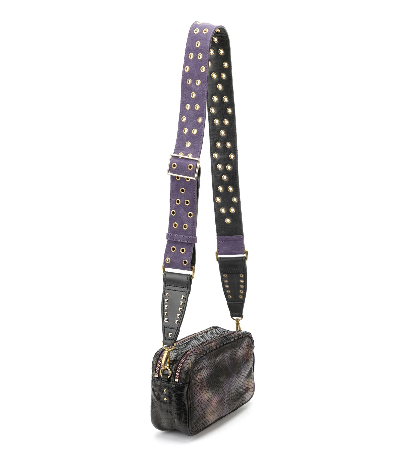 CLARIS VIROT Sac Lily Python Carbone 4 CLARIS VIROT Sac Lily Python Carbone – Image 2