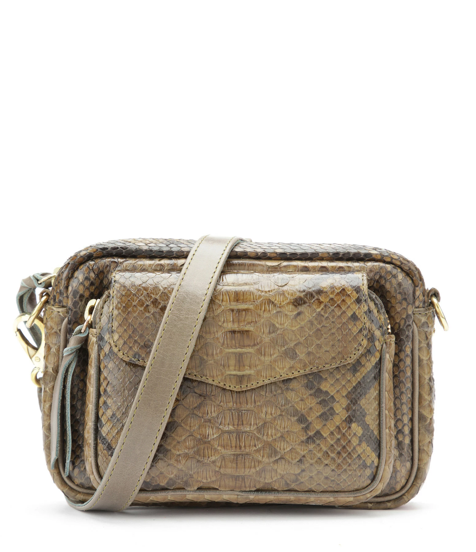 CLARIS VIROT Sac Baby Charly Python Kaki Foncé 3 CLARIS VIROT Sac Baby Charly Python Kaki Foncé