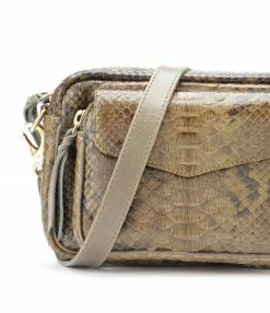Alternative view of CLARIS VIROT Sac Baby Charly Python Kaki Foncé