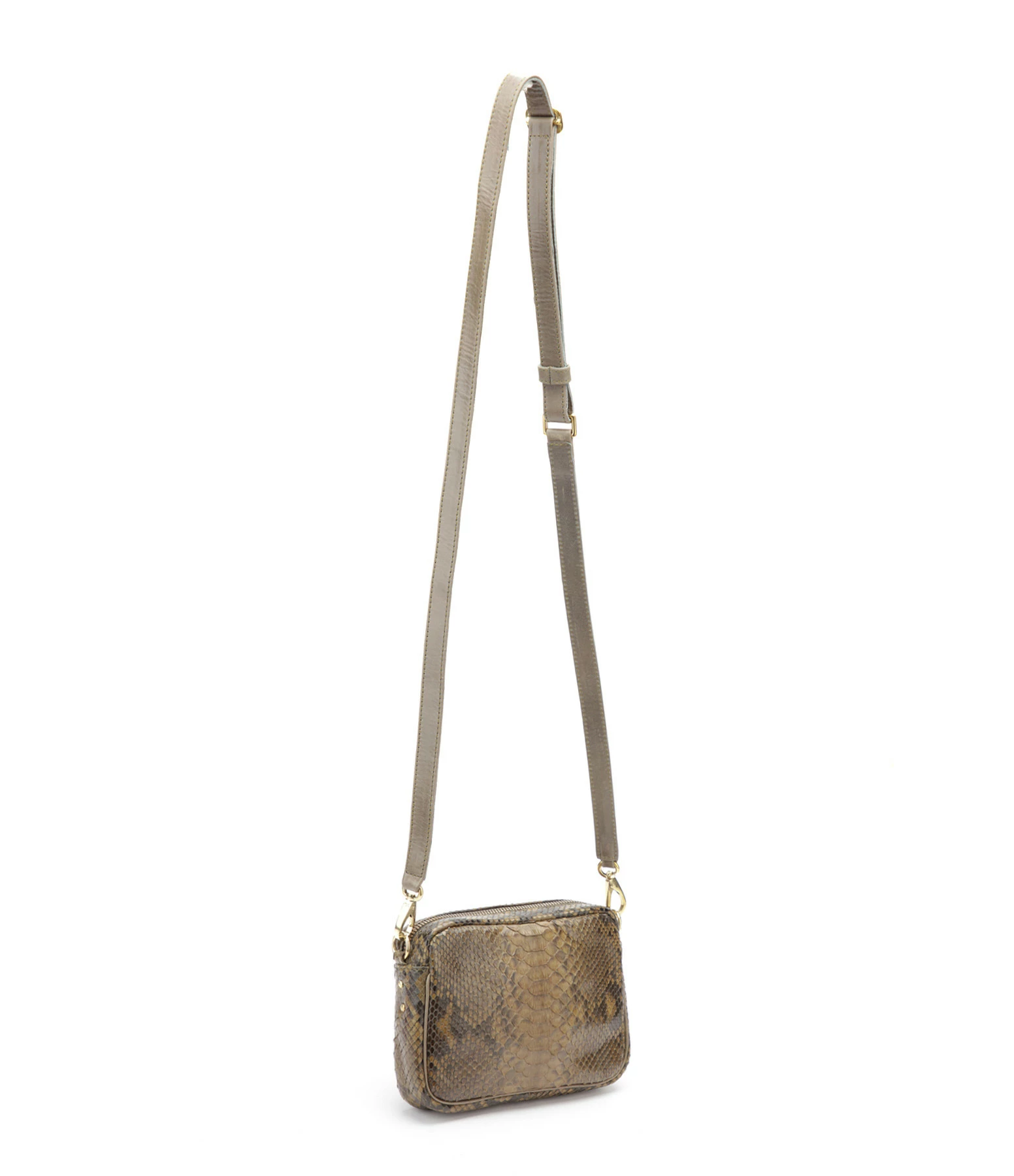 CLARIS VIROT Sac Baby Charly Python Kaki Foncé 5 CLARIS VIROT Sac Baby Charly Python Kaki Foncé – Image 3