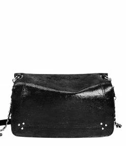 JEROME DREYFUSS Sac Bobi L Cuir Lamé Noir