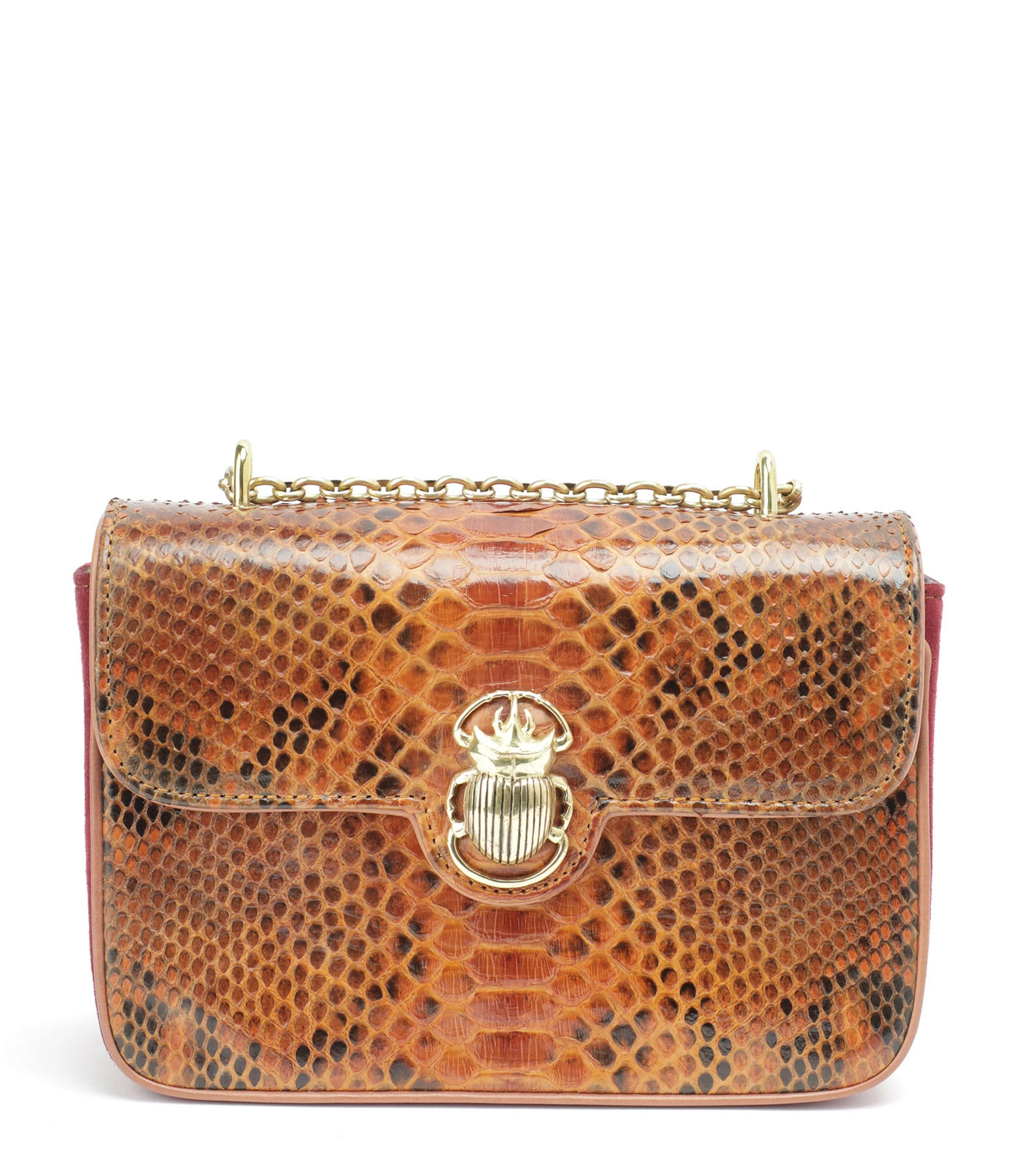 CLARIS VIROT Sac Ava Medium Python Moka Bordeaux 3 CLARIS VIROT Sac Ava Medium Python Moka Bordeaux