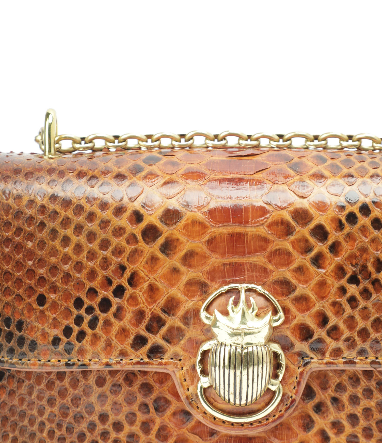 CLARIS VIROT Sac Ava Medium Python Moka Bordeaux 6 CLARIS VIROT Sac Ava Medium Python Moka Bordeaux – Image 4