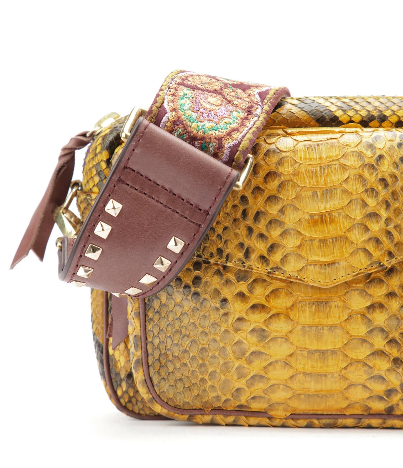 CLARIS VIROT Sac Charly Python Safran 5 CLARIS VIROT Sac Charly Python Safran – Image 3