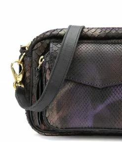 Alternative view of CLARIS VIROT Sac Baby Charly Python Carbone