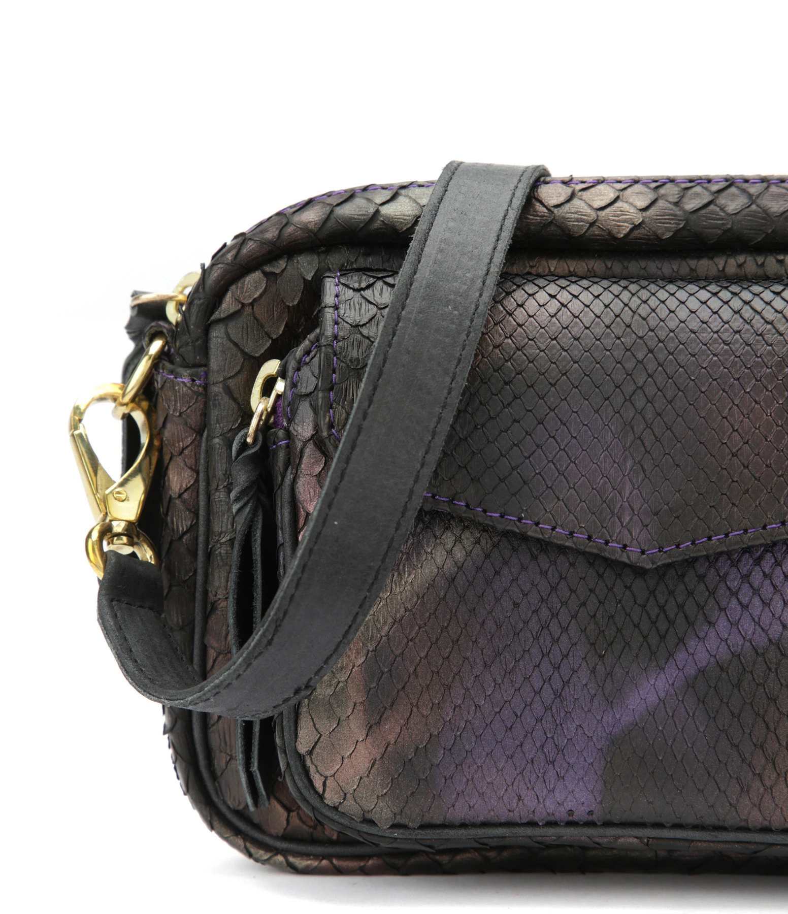 CLARIS VIROT Sac Baby Charly Python Carbone 4 CLARIS VIROT Sac Baby Charly Python Carbone – Image 2
