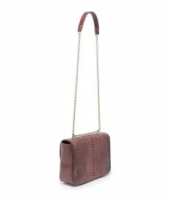 Alternative view of CLARIS VIROT Sac Big Ava Scarabée Python Bordeaux