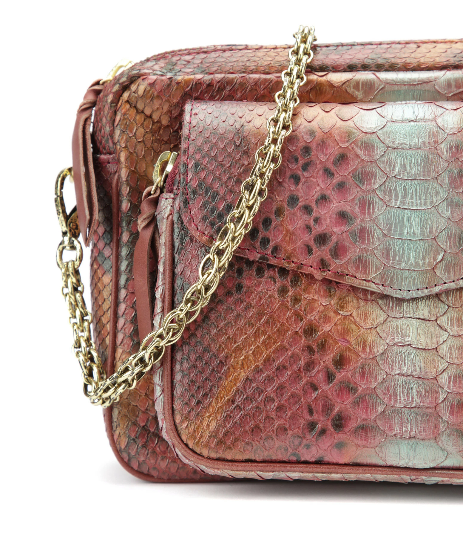 CLARIS VIROT Sac Big Charly Python Cuivre 5 CLARIS VIROT Sac Big Charly Python Cuivre – Image 3