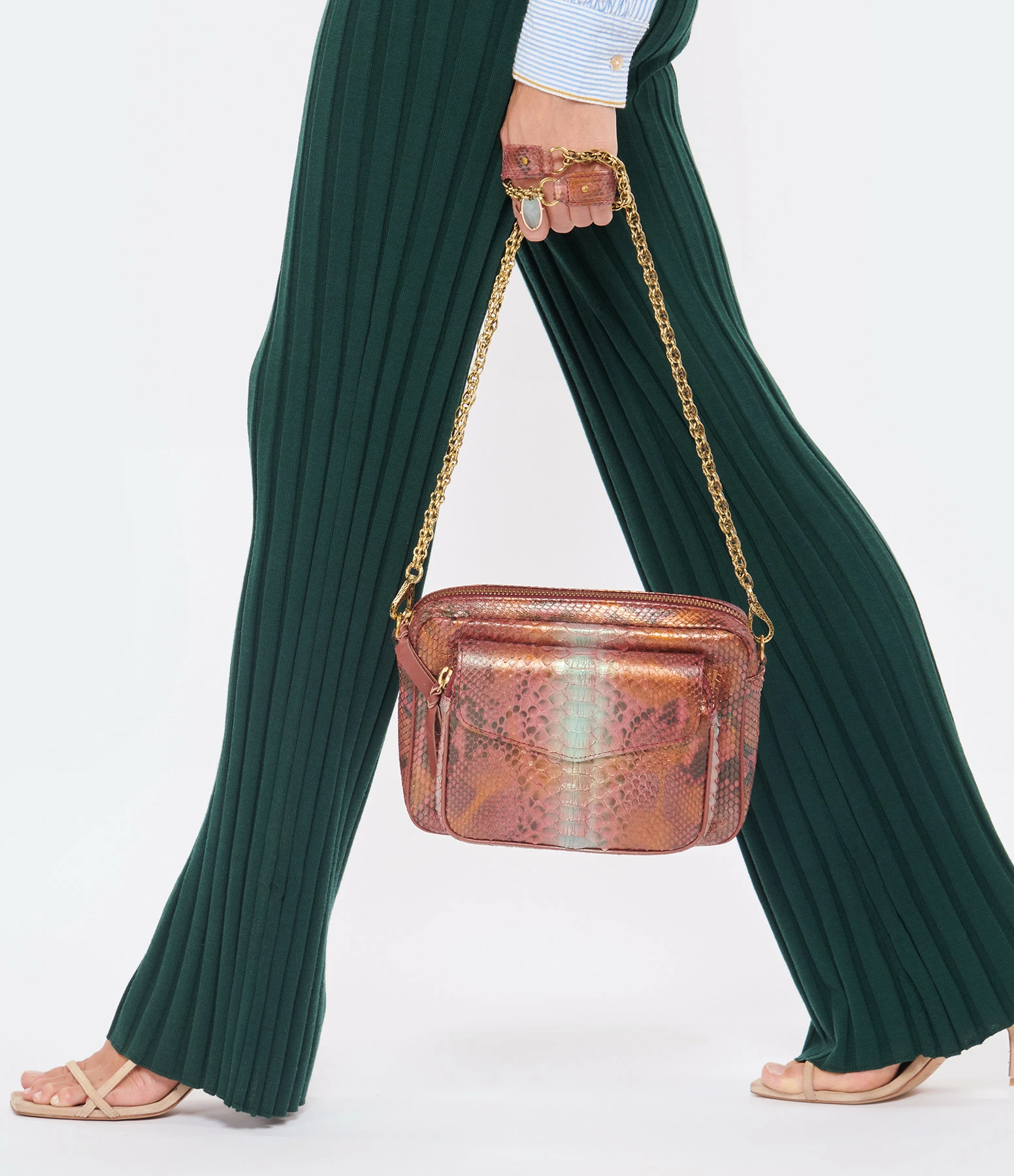 CLARIS VIROT Sac Big Charly Python Cuivre 6 CLARIS VIROT Sac Big Charly Python Cuivre – Image 4