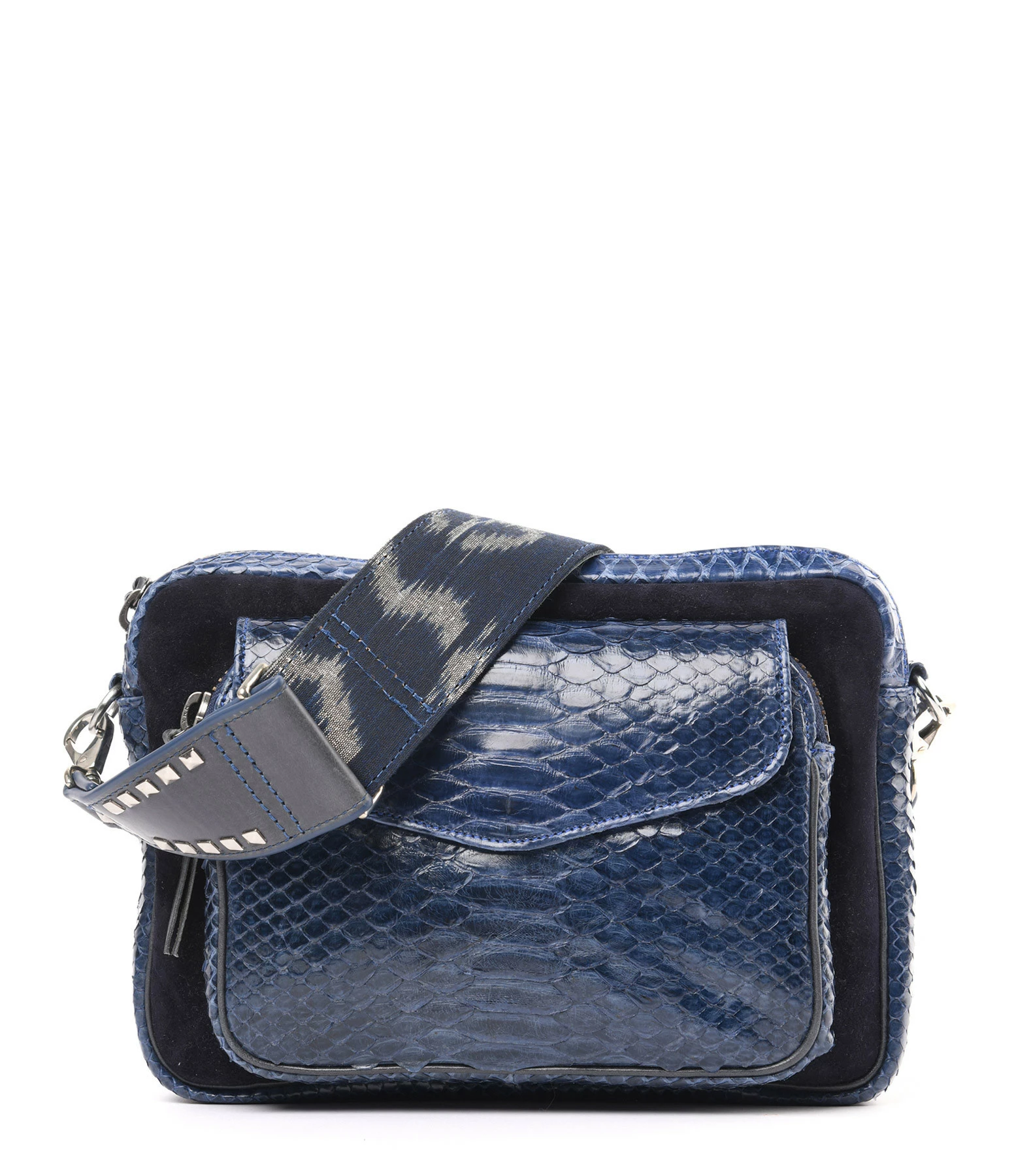 CLARIS VIROT Sac Big Charly Python Suédé Bleu Cobalt 3 CLARIS VIROT Sac Big Charly Python Suédé Bleu Cobalt