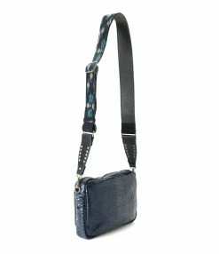 Alternative view of CLARIS VIROT Sac Big Charly Python Suédé Bleu Cobalt