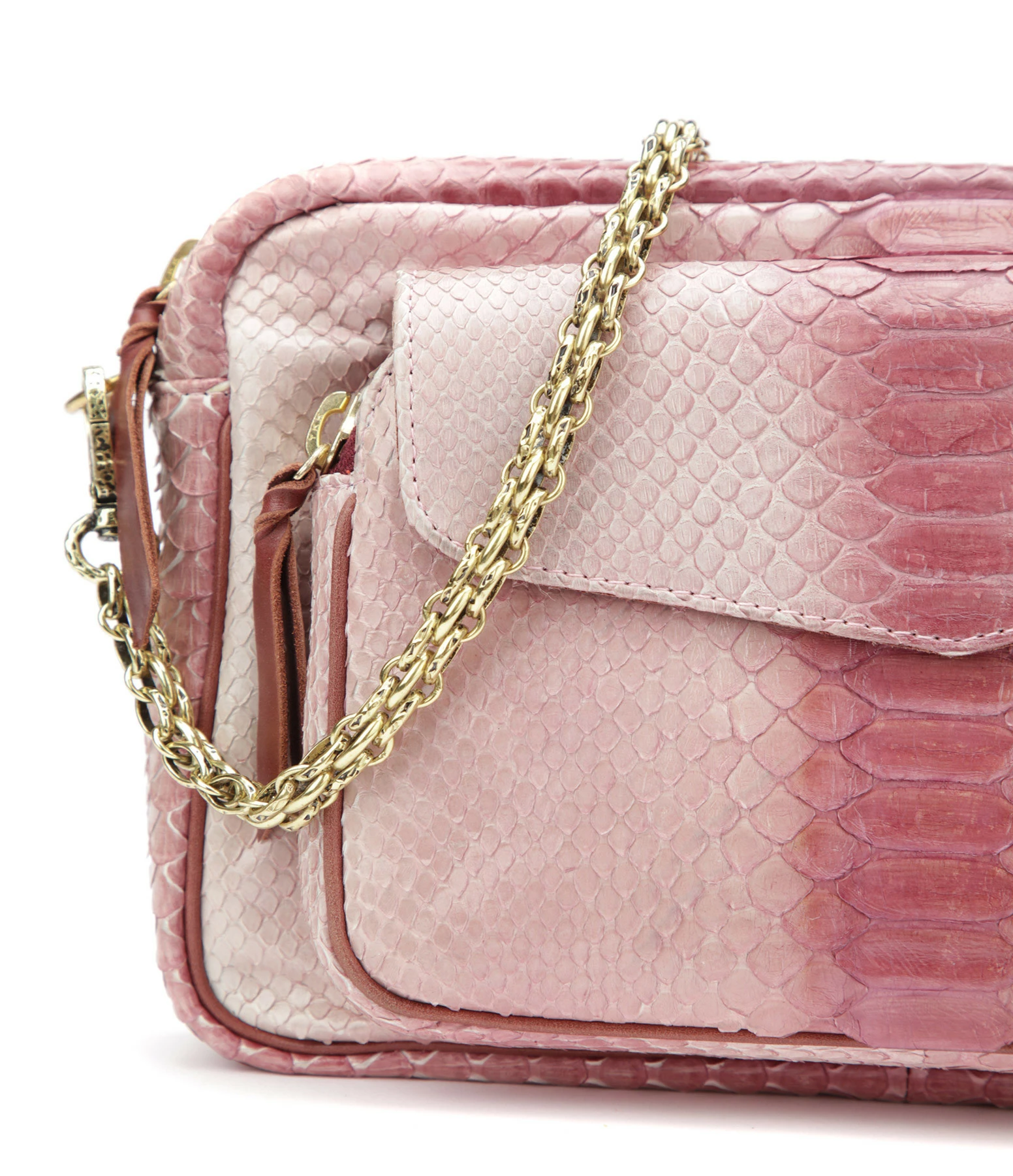 CLARIS VIROT Sac Big Charly Python Bordeaux Délavé 4 CLARIS VIROT Sac Big Charly Python Bordeaux Délavé – Image 2