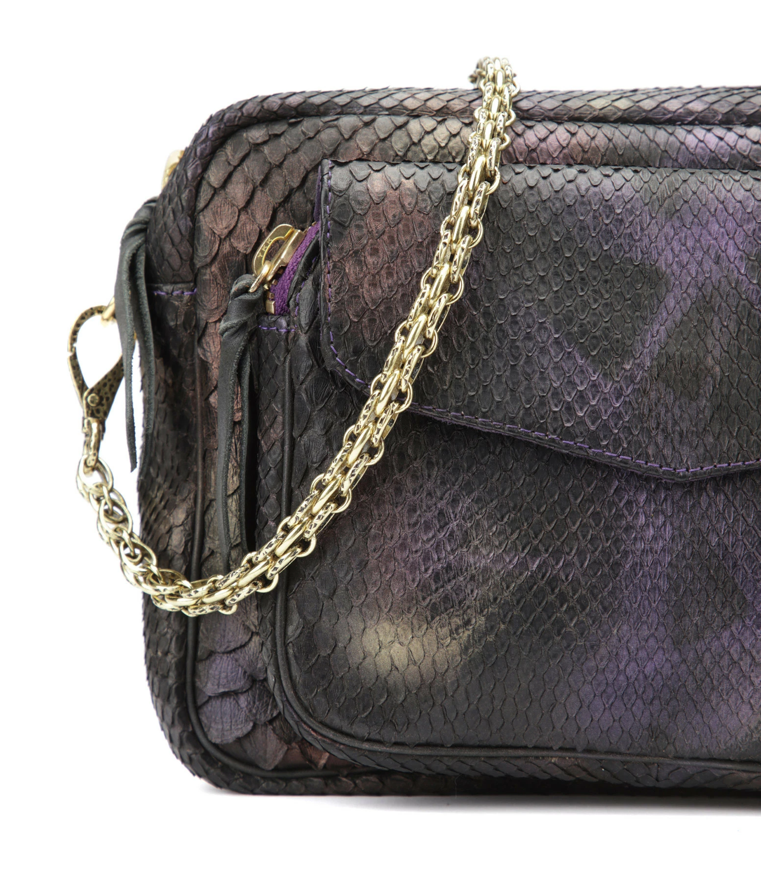 CLARIS VIROT Sac Big Charly Python Carbone 5 CLARIS VIROT Sac Big Charly Python Carbone – Image 3