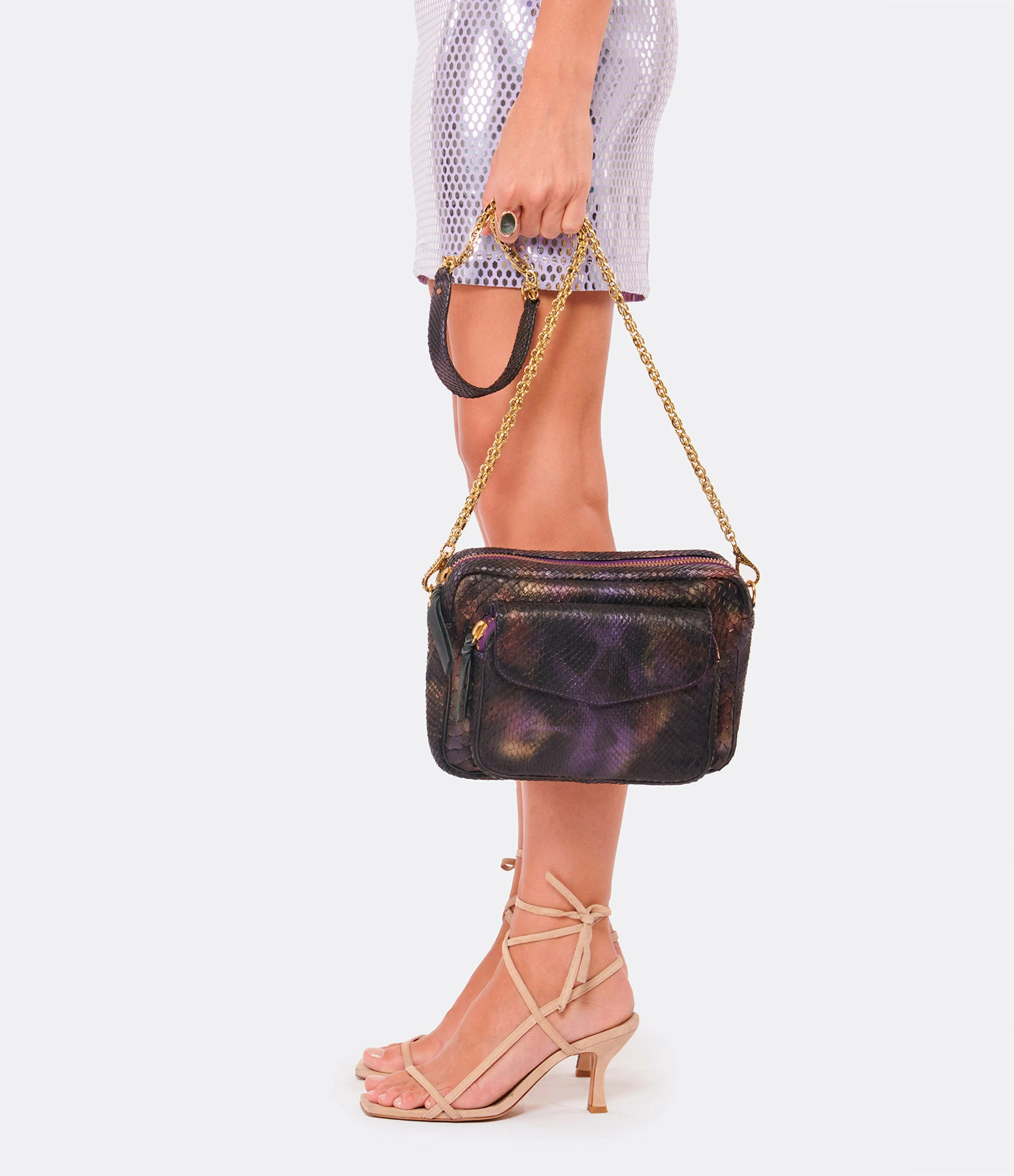 CLARIS VIROT Sac Big Charly Python Carbone 6 CLARIS VIROT Sac Big Charly Python Carbone – Image 4