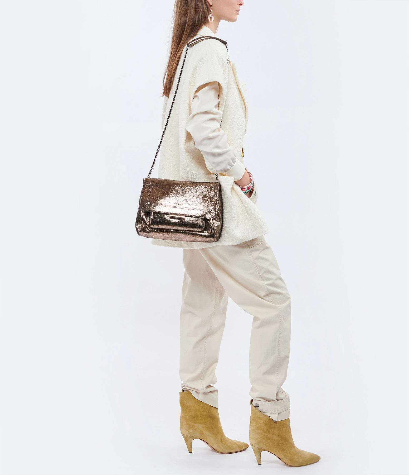 JEROME DREYFUSS Sac Lulu L Cuir Lamé Champa 8 JEROME DREYFUSS Sac Lulu L Cuir Lamé Champa – Image 6