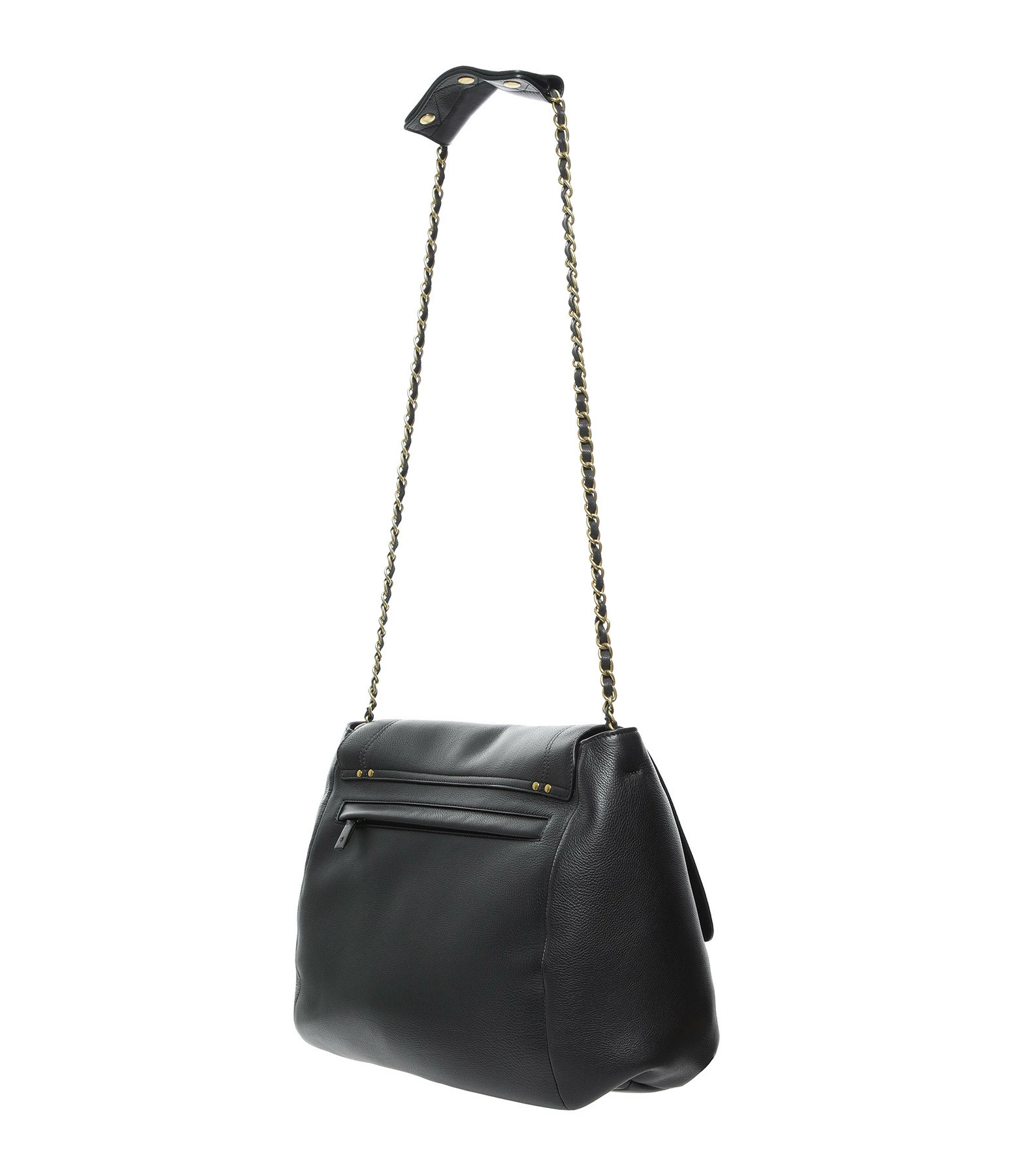 JEROME DREYFUSS Sac Lulu XL Cuir Noir Brass 4 JEROME DREYFUSS Sac Lulu XL Cuir Noir Brass – Image 2