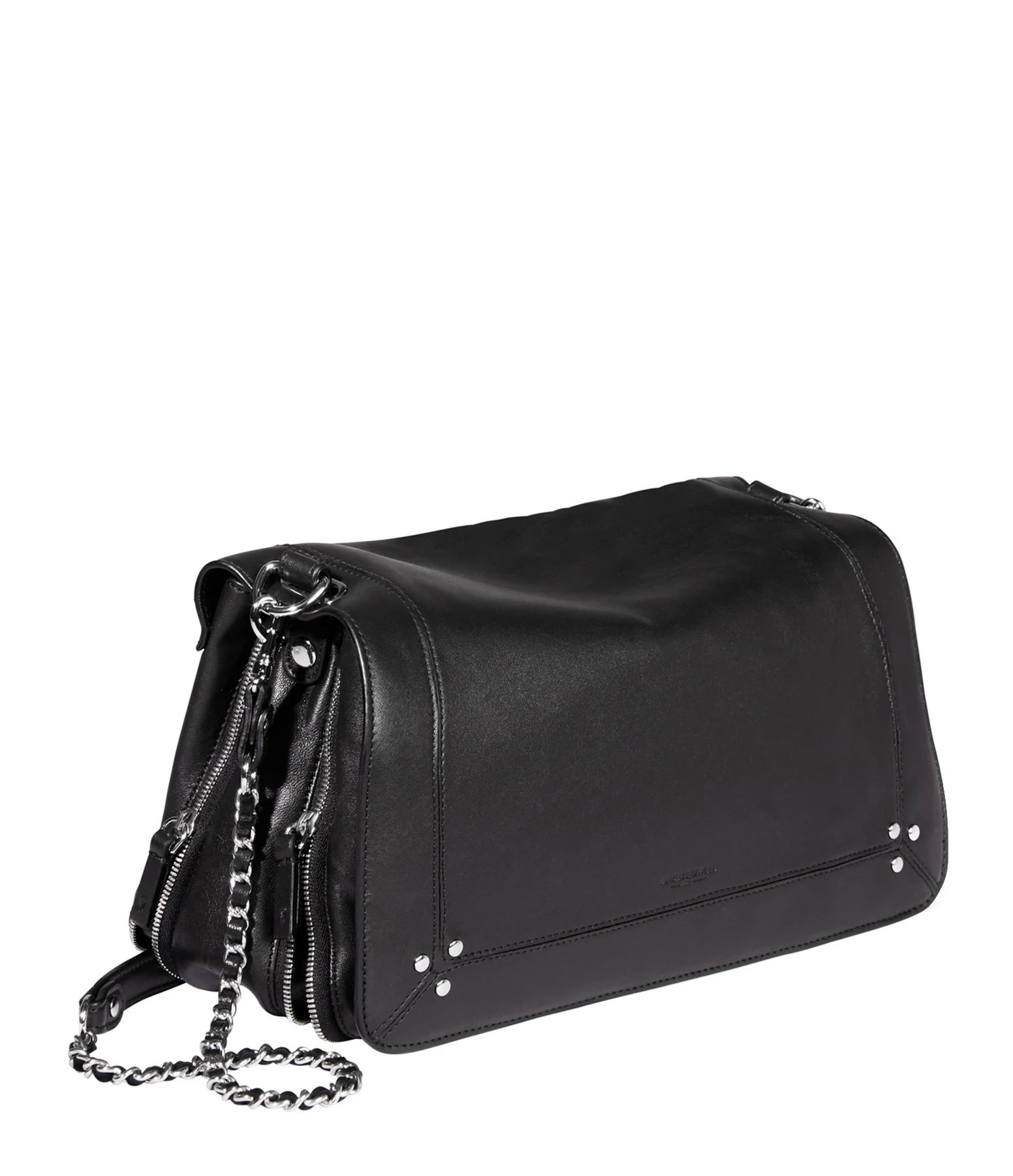 JEROME DREYFUSS Sac Bobi L Cuir Noir Silver 4 JEROME DREYFUSS Sac Bobi L Cuir Noir Silver – Image 2