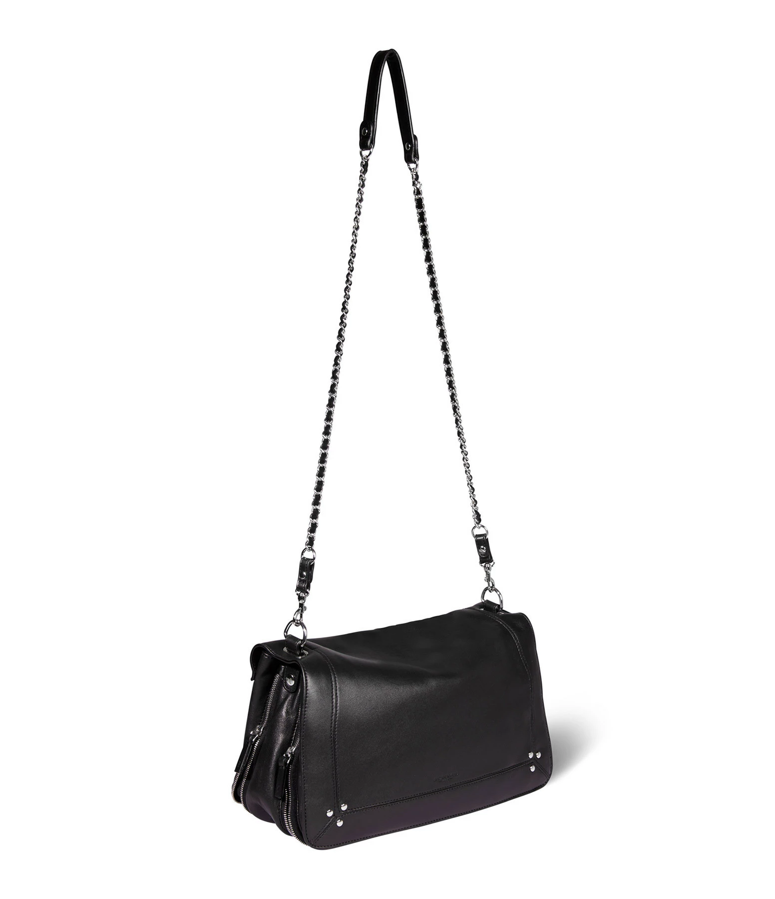 JEROME DREYFUSS Sac Bobi L Cuir Noir Silver 5 JEROME DREYFUSS Sac Bobi L Cuir Noir Silver – Image 3