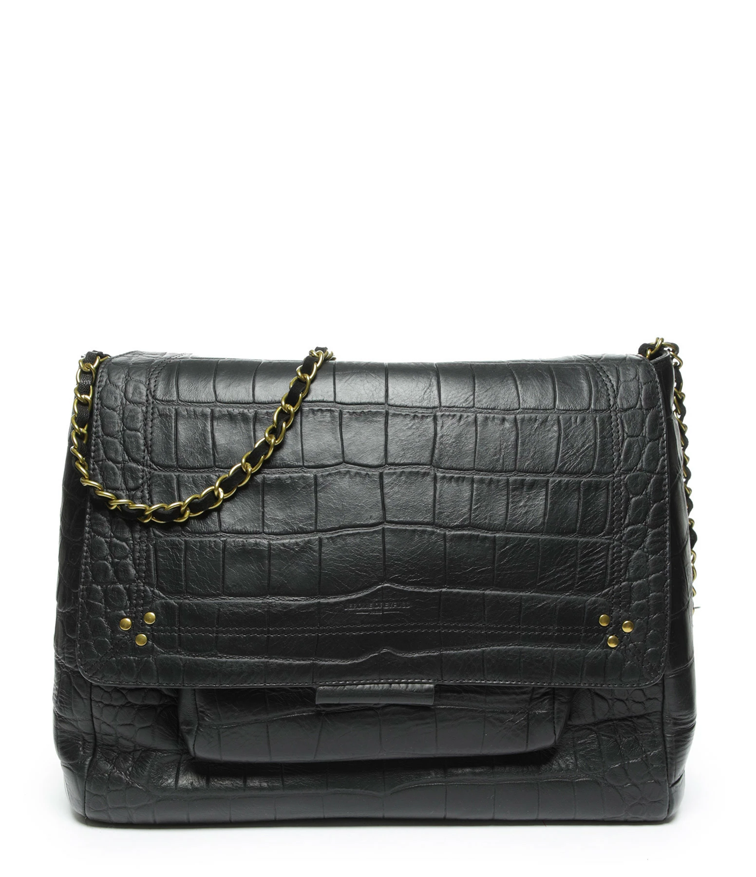JEROME DREYFUSS Sac Lulu XL Cuir Croco Noir 3 JEROME DREYFUSS Sac Lulu XL Cuir Croco Noir