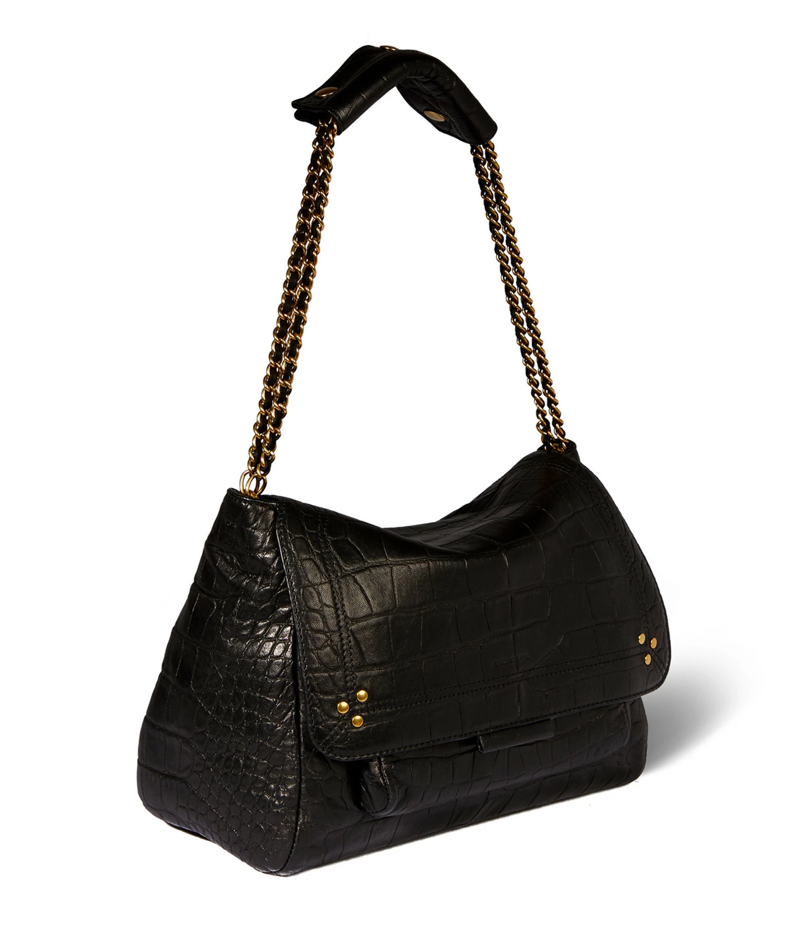 JEROME DREYFUSS Sac Lulu XL Cuir Croco Noir 5 JEROME DREYFUSS Sac Lulu XL Cuir Croco Noir – Image 3