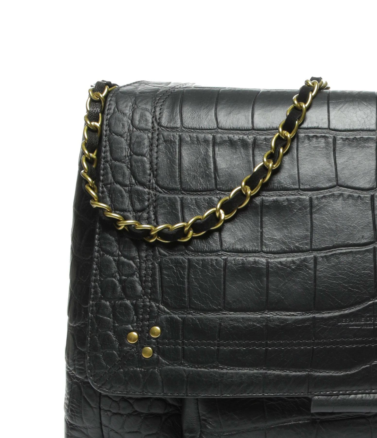 JEROME DREYFUSS Sac Lulu XL Cuir Croco Noir 7 JEROME DREYFUSS Sac Lulu XL Cuir Croco Noir – Image 5