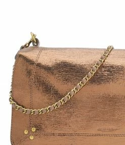 JEROME DREYFUSS Sac Bobi L Cuir Lamé Bronze -jerome dreyfuss shop unnamed file 1789
