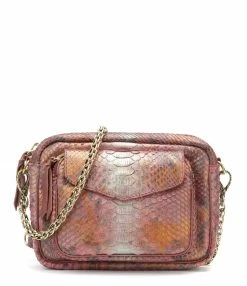 CLARIS VIROT Sac Charly Python Cuivre