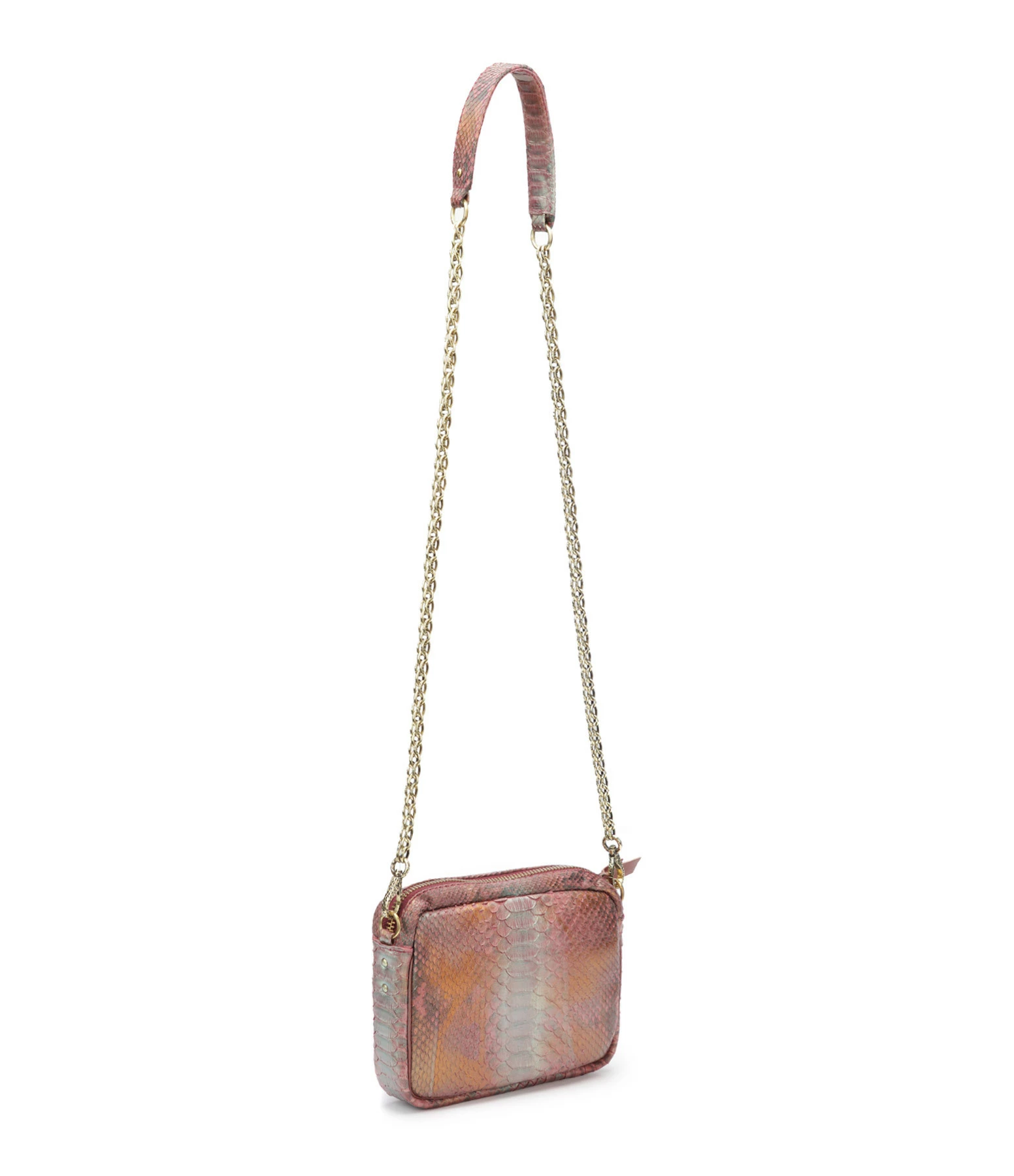 CLARIS VIROT Sac Charly Python Cuivre 5 CLARIS VIROT Sac Charly Python Cuivre – Image 3