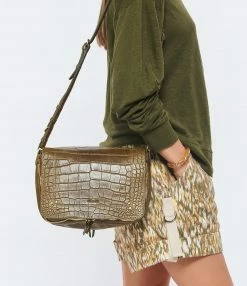 JEROME DREYFUSS Sac Igor Cuir Croco Kaki -jerome dreyfuss shop unnamed file 1826