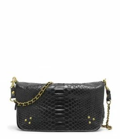 JEROME DREYFUSS Sac Bobi S Cuir Python Noir