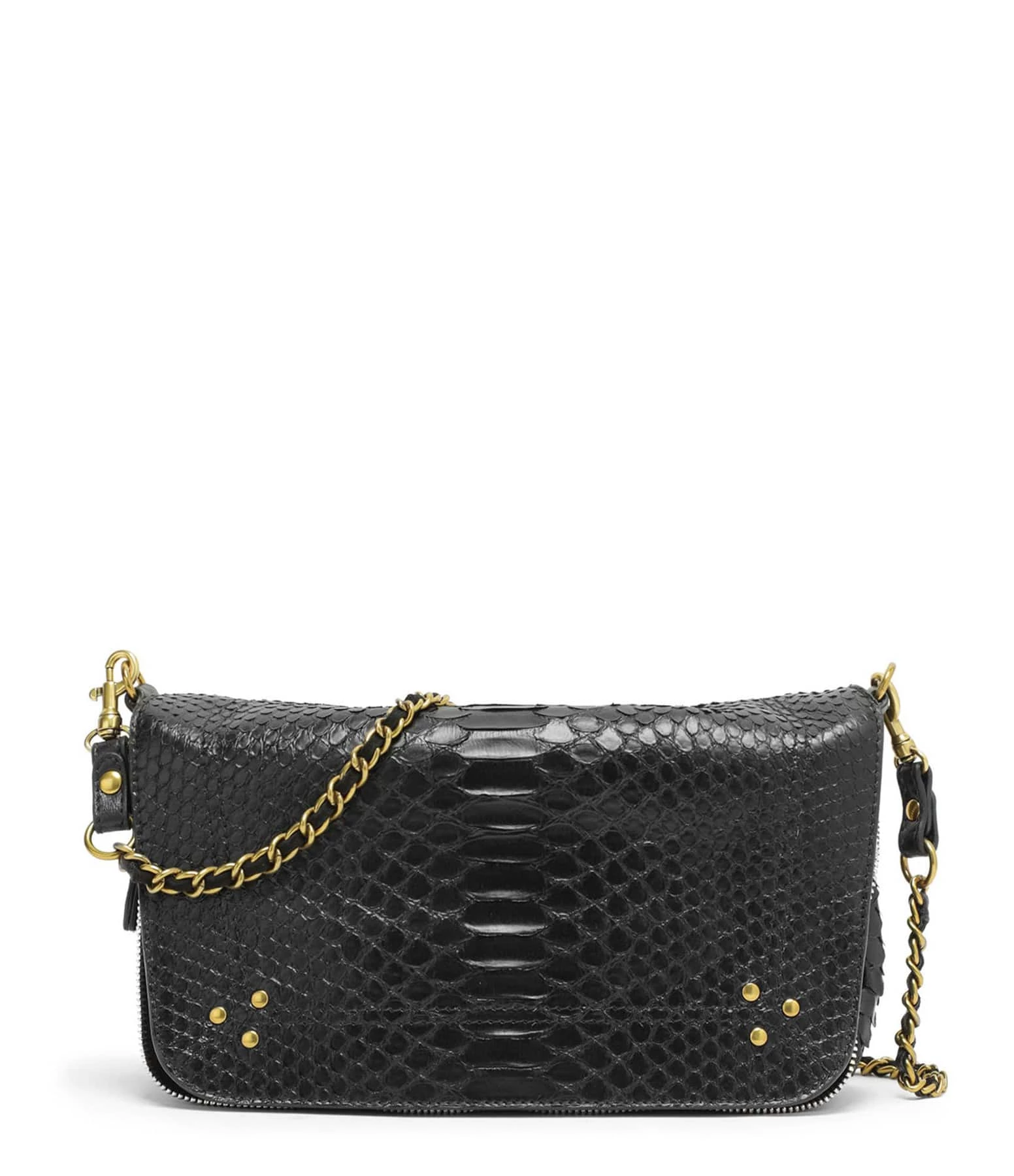 JEROME DREYFUSS Sac Bobi S Cuir Python Noir 3 JEROME DREYFUSS Sac Bobi S Cuir Python Noir