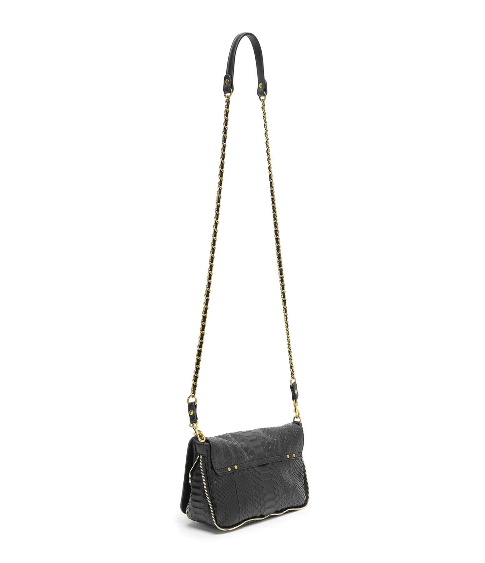 JEROME DREYFUSS Sac Bobi S Cuir Python Noir 4 JEROME DREYFUSS Sac Bobi S Cuir Python Noir – Image 2