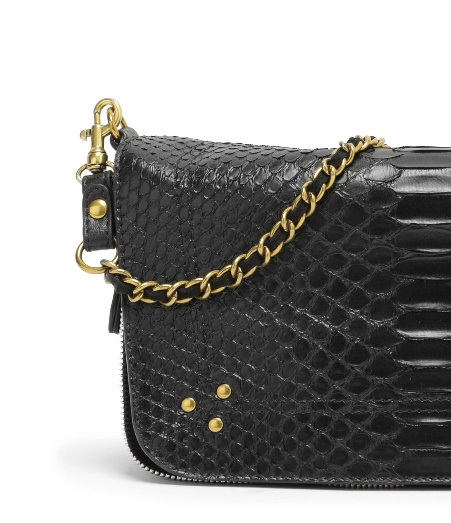 JEROME DREYFUSS Sac Bobi S Cuir Python Noir 6 JEROME DREYFUSS Sac Bobi S Cuir Python Noir – Image 4