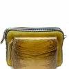 CLARIS VIROT Sac Charly Lézard Python Navy Kaki Moutarde