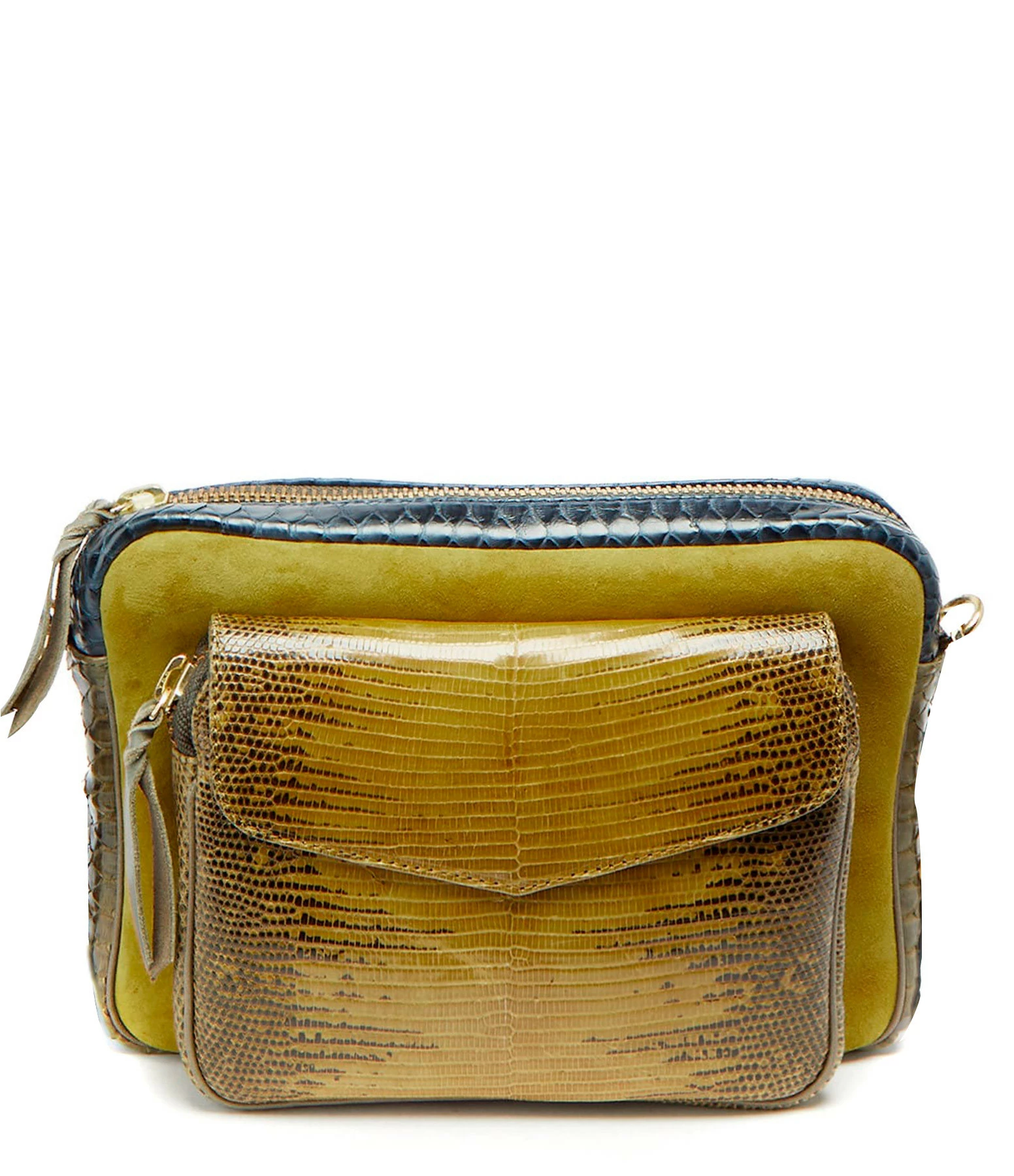 CLARIS VIROT Sac Charly Lézard Python Navy Kaki Moutarde 3 CLARIS VIROT Sac Charly Lézard Python Navy Kaki Moutarde