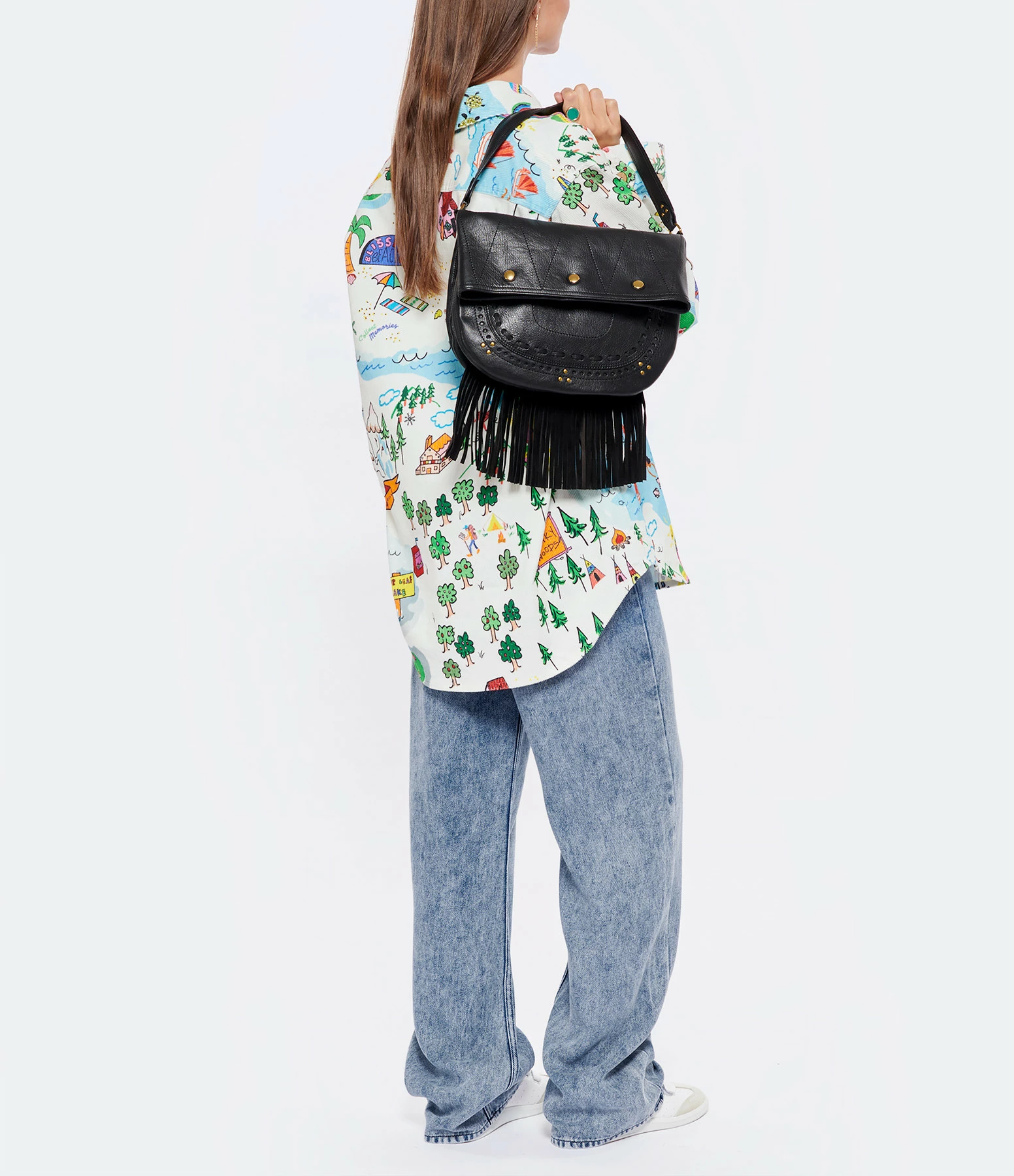 JEROME DREYFUSS Sac Jerry M Cuir Grainé Noir 7 JEROME DREYFUSS Sac Jerry M Cuir Grainé Noir – Image 5