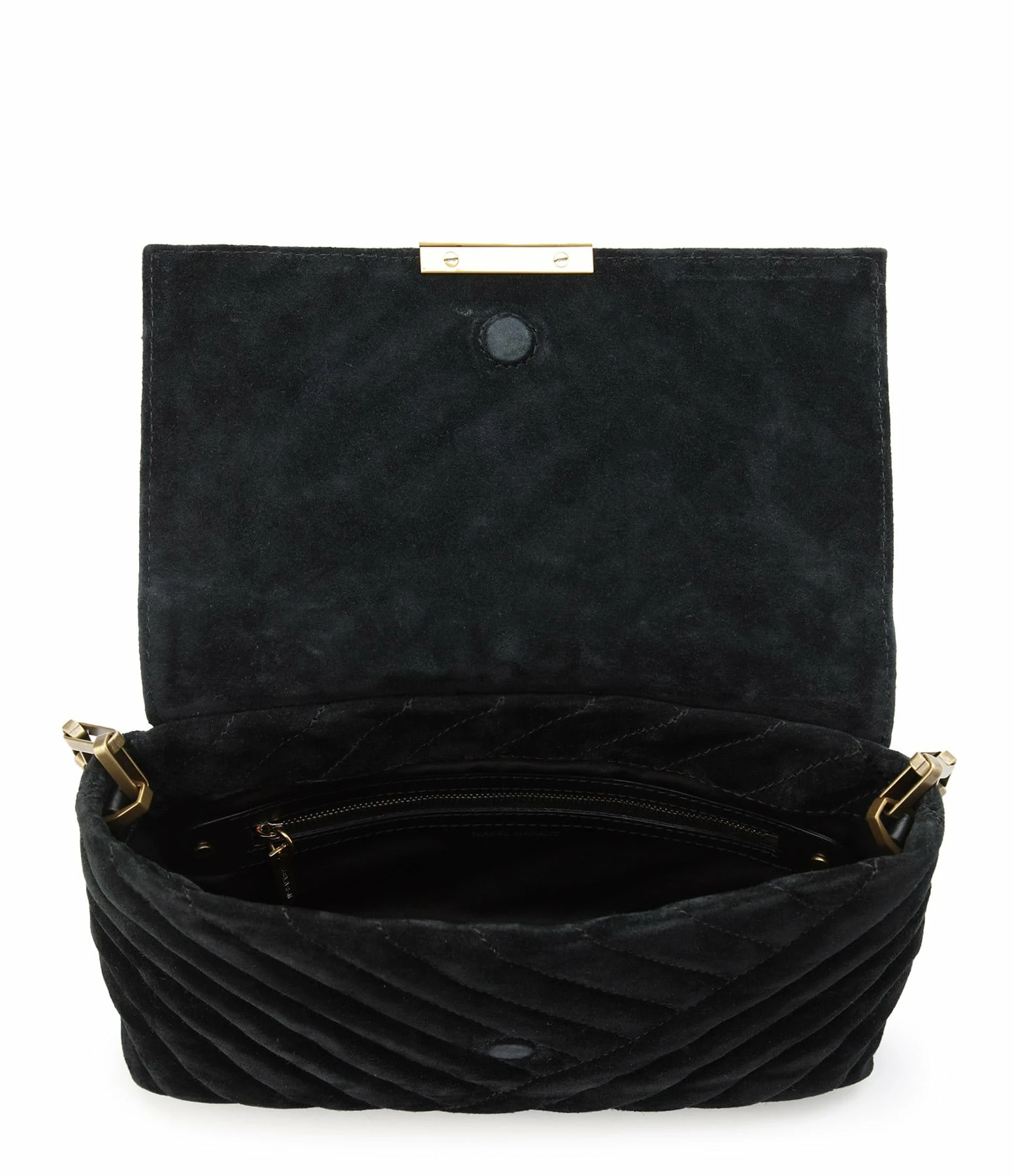 ISABEL MARANT Sac Merine Bandoulière Cuir Suédé Noir 6 ISABEL MARANT Sac Merine Bandoulière Cuir Suédé Noir – Image 4