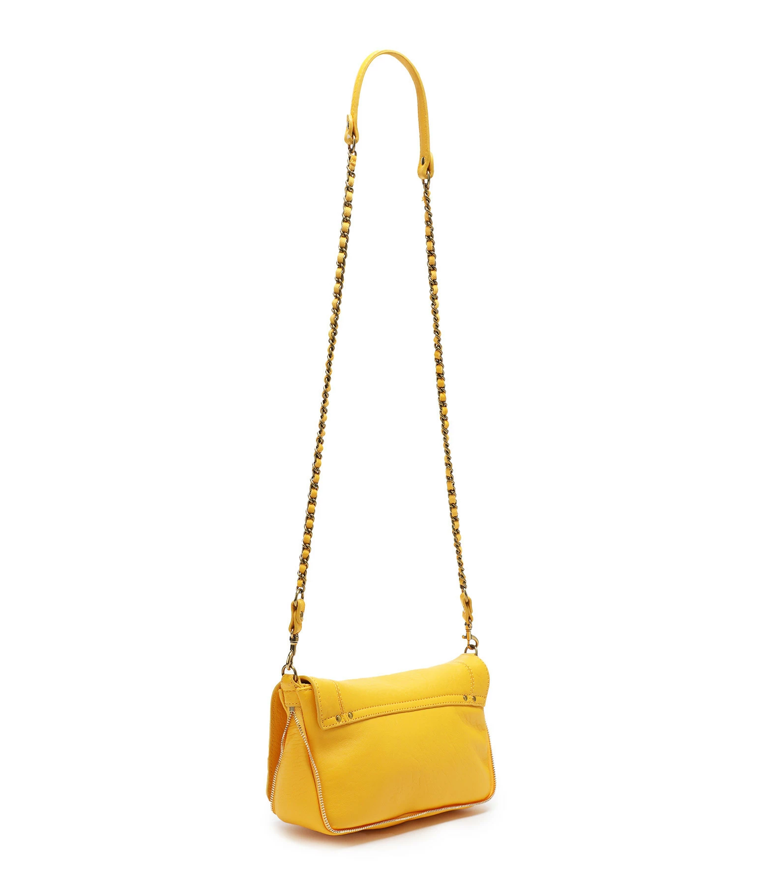 JEROME DREYFUSS Sac Bobi S Cuir Bubble Jaune Tournesol 4 JEROME DREYFUSS Sac Bobi S Cuir Bubble Jaune Tournesol – Image 2