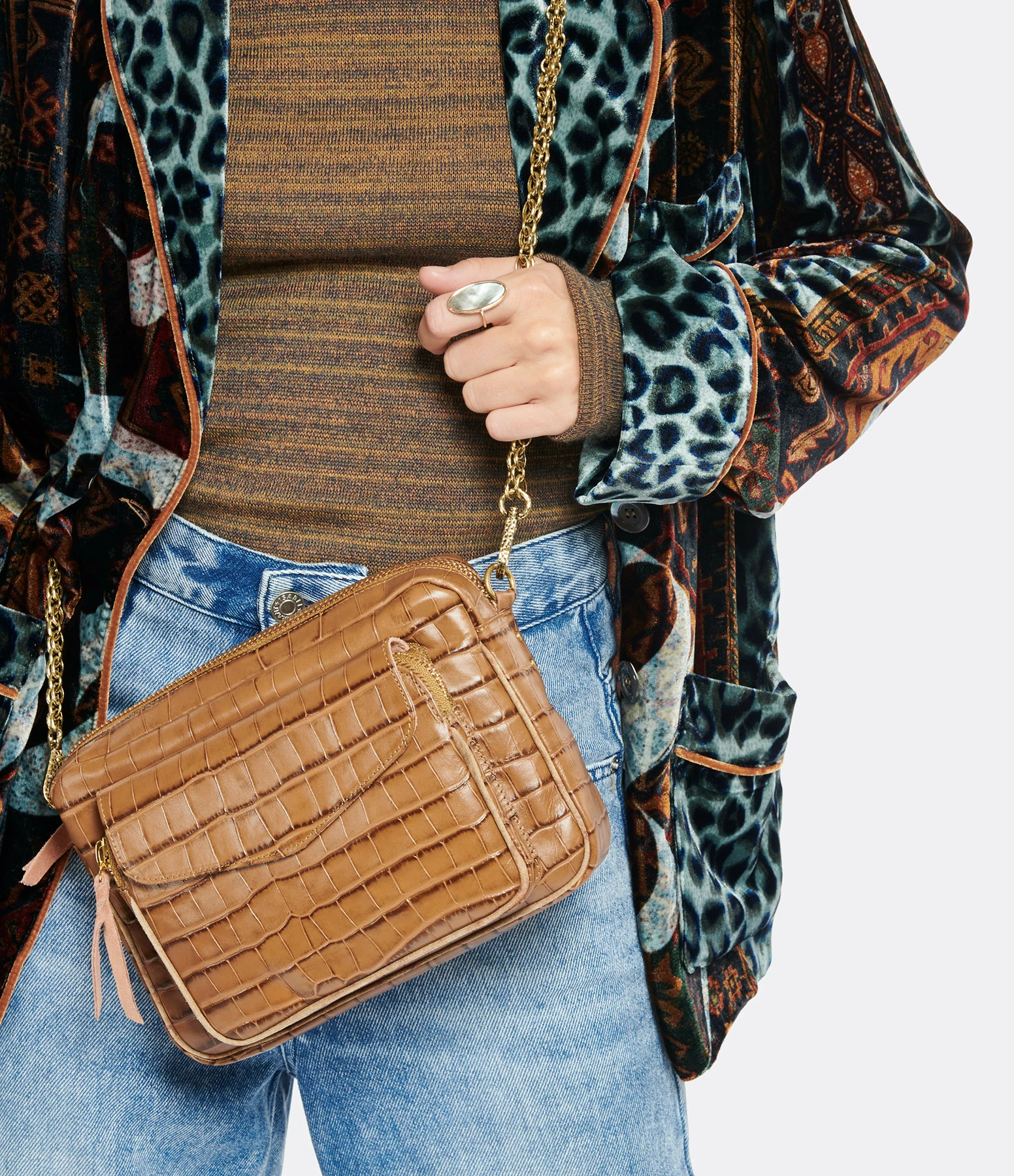 CLARIS VIROT Sac Big Charly Cuir Tabac 6 CLARIS VIROT Sac Big Charly Cuir Tabac – Image 4