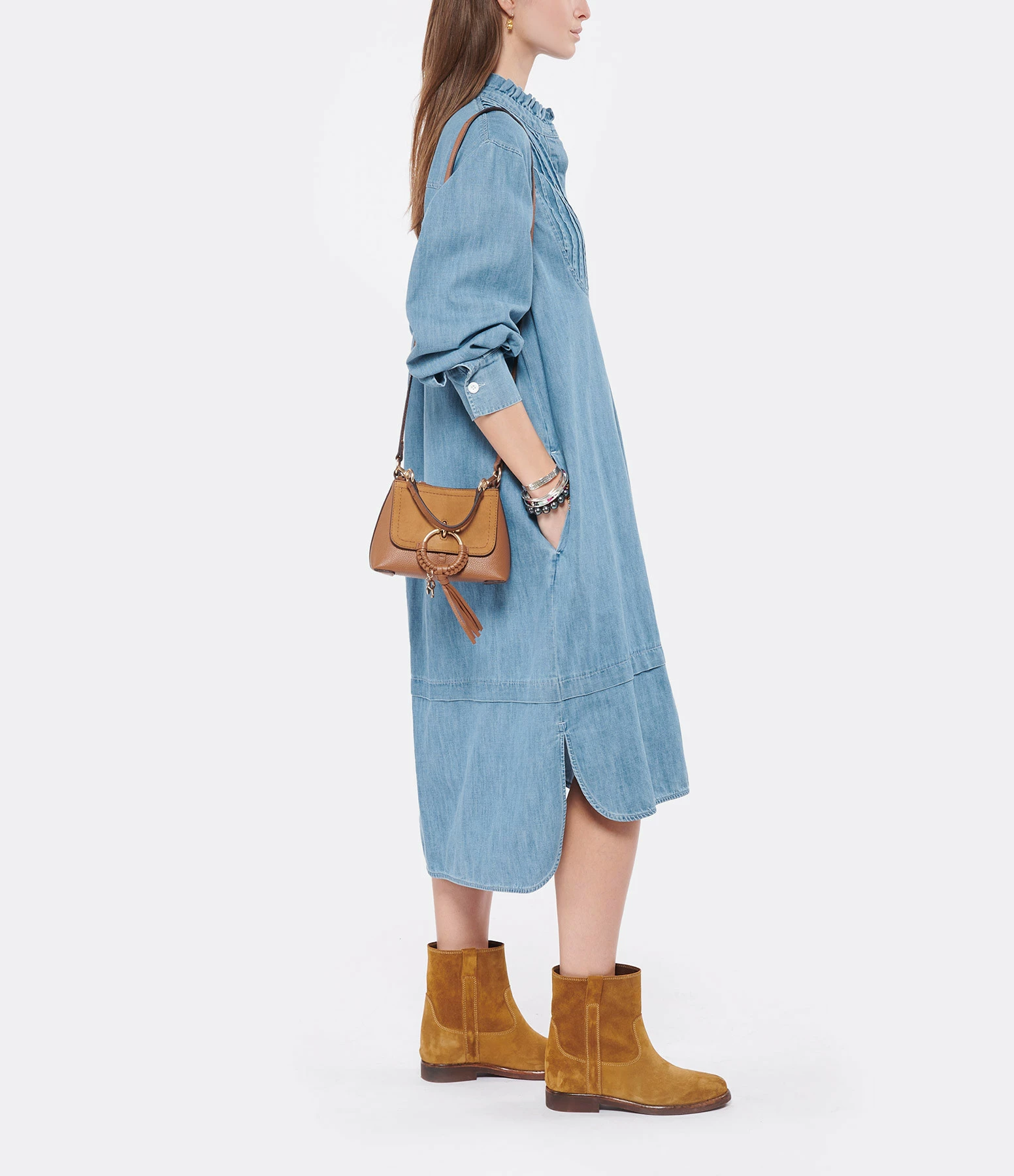 SEE BY CHLOE Sac Joan Mini Double Cuir Caramel 8 SEE BY CHLOE Sac Joan Mini Double Cuir Caramel – Image 6